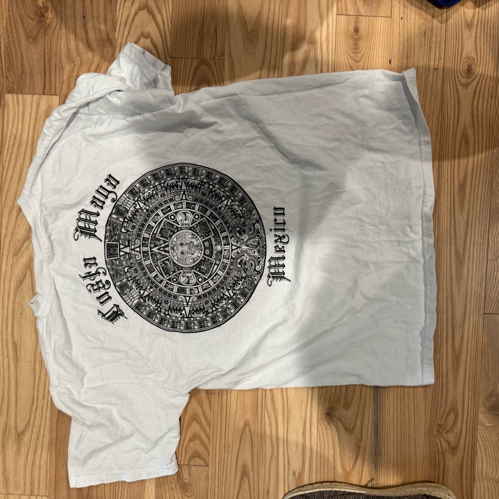 Jerzees White Short Sleeve Tee with Black Graphic